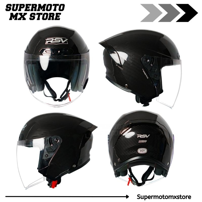 Jual HELM RSV HELMET WINDTAIL RYUJIN CARBON GLOSSY | Shopee Indonesia