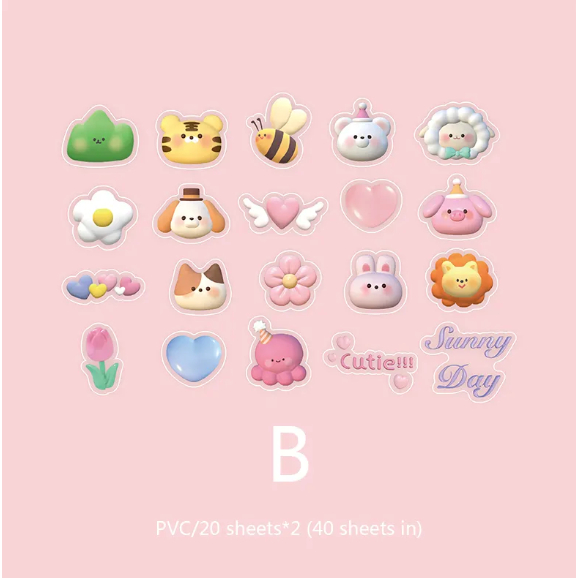 Jual Stiker Lucu [40pc] tema Cotton Candy/ Sticker Cute/ Sticker Anak