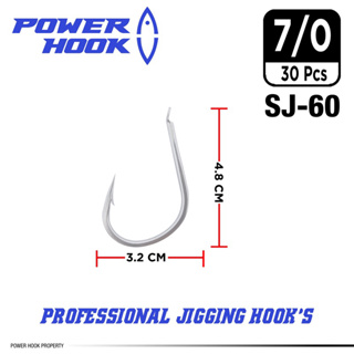 Jual Power Hook Sj60 Flat Kail Slow Jigging Assist Hook 1 Box isi 30pcs