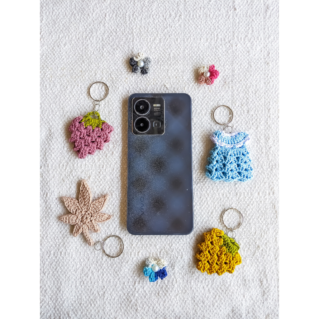 Jual Keychain Macrame Rajut Gantungan KUnci Macrame Rajut Rainbow ...