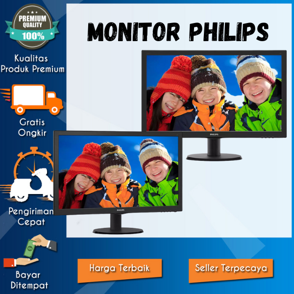 Jual LED Monitor 23 Inch Philips 233V5Q Second Mulus Packing Kayu ...