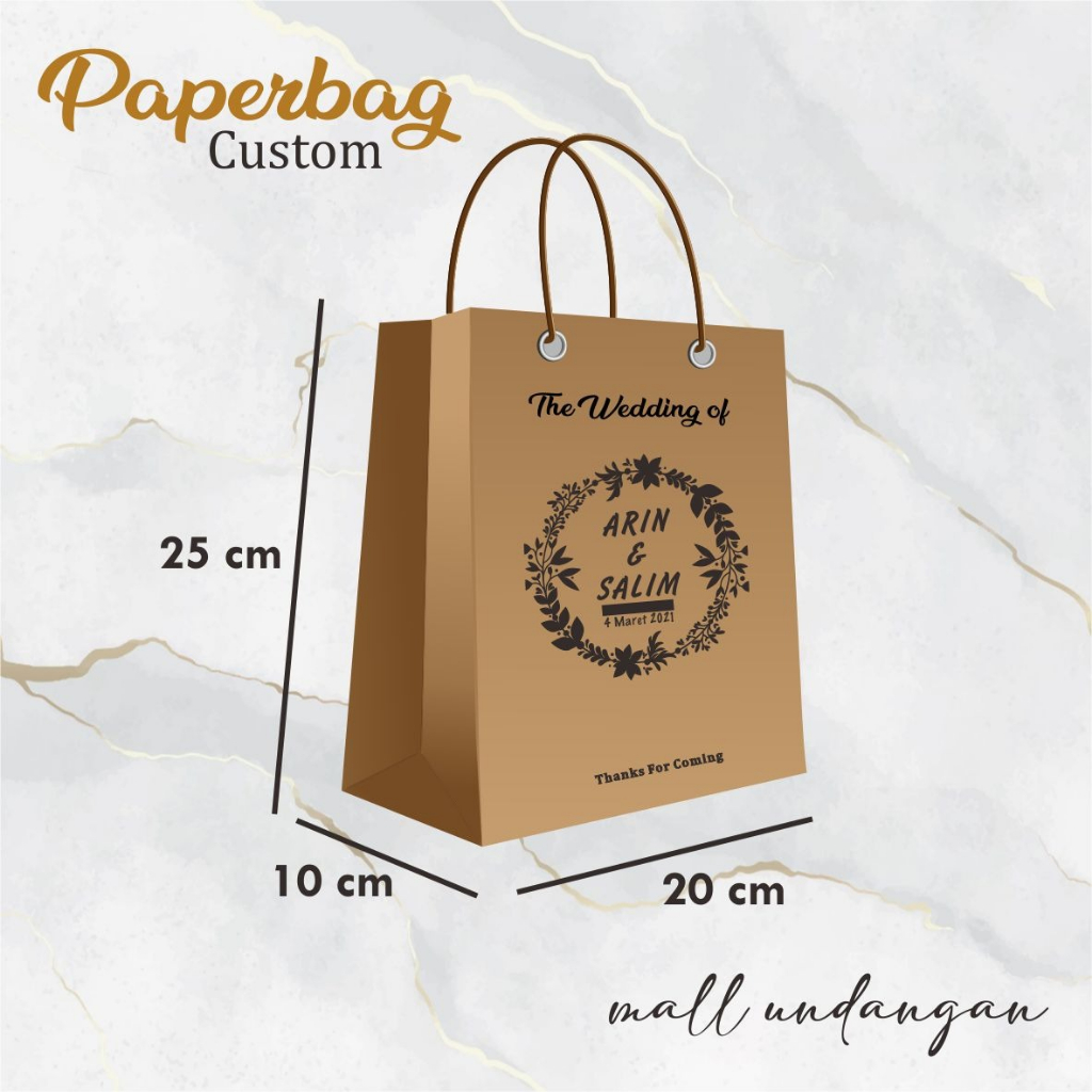 Jual PAPER BAG KRAFT SABLON CUSTOM - PAPERBAG KRAFT COKLAT TAS KERTAS