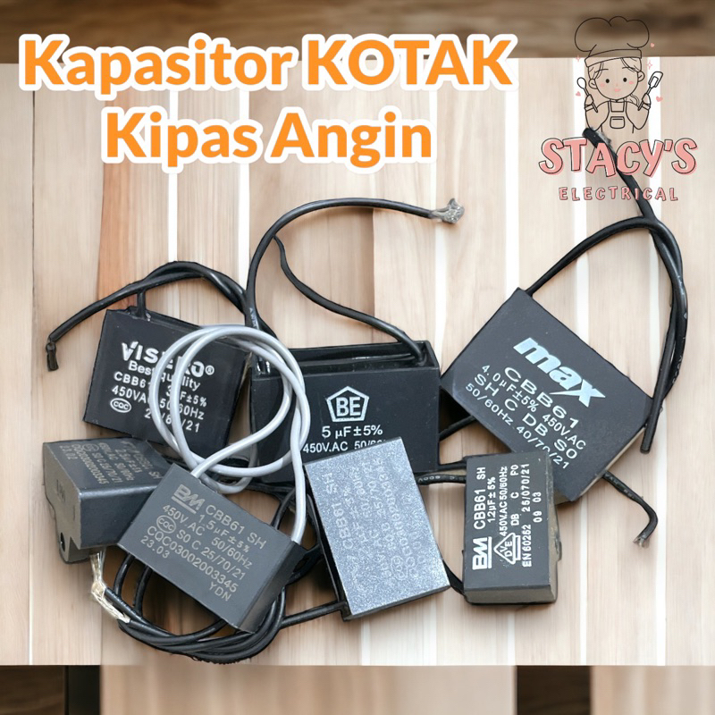 Jual KAPASITOR KIPAS ANGIN KOTAK 1,2mf/1,5mf/2mf/2,5mf/3mf/4mf/5mf