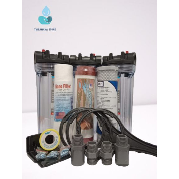 Jual Paket lengkap Saringan air sumur bor filter air 10 inch Tirtamaya Shopee Indonesia