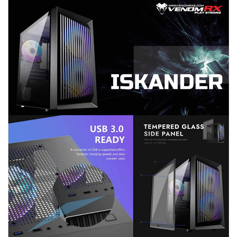 Jual VenomRX ISKANDER Case Casing PC Komputer Gaming Venom RX | Shopee ...