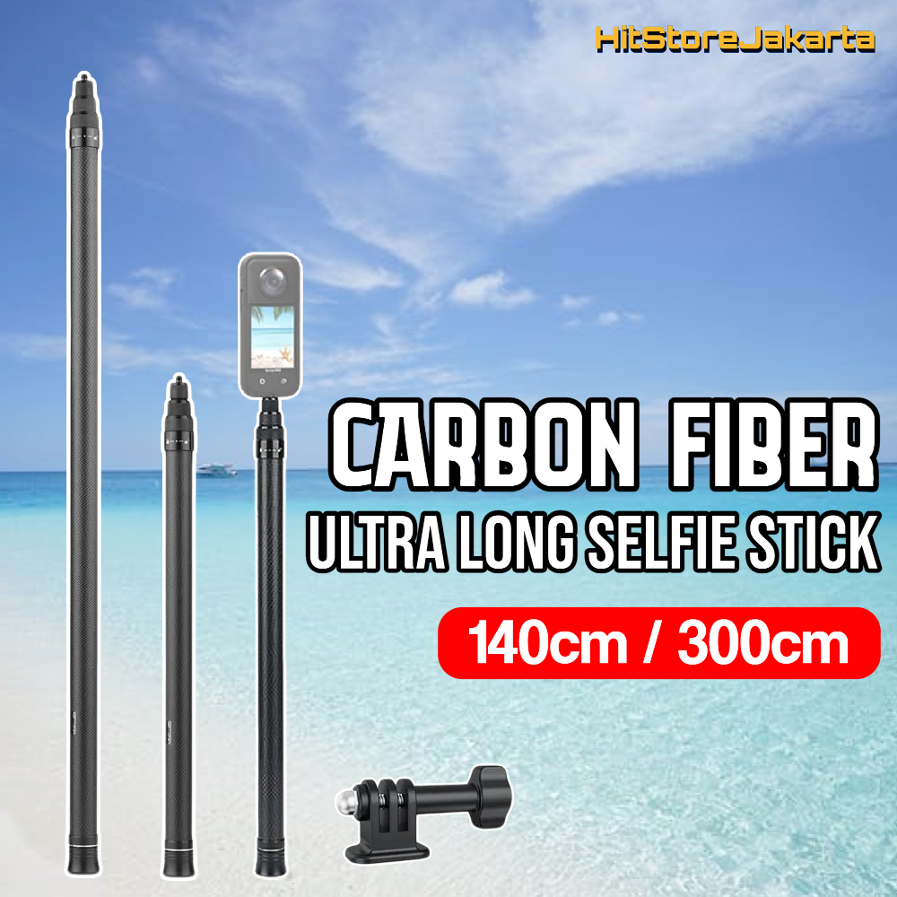 Jual Super Long Carbon Fiber Monopod For GoPro Insta360 Invisible