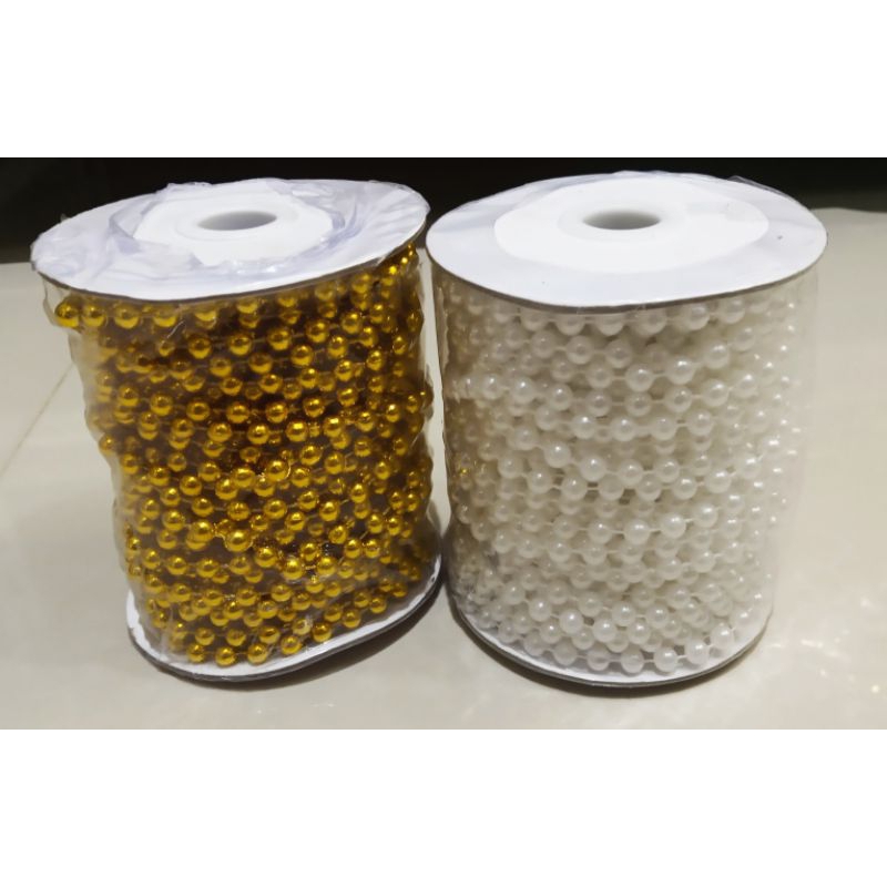 Jual 1 roll rantai mutiara 3mm 4mm 5mm 6mm 8mm | Shopee Indonesia
