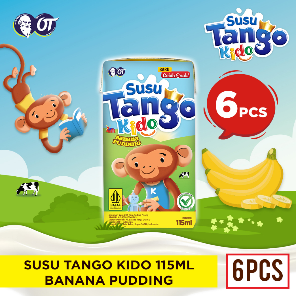 Jual Susu Tango Kido Banana Pudding 115ml - [6 Pcs] | Shopee Indonesia
