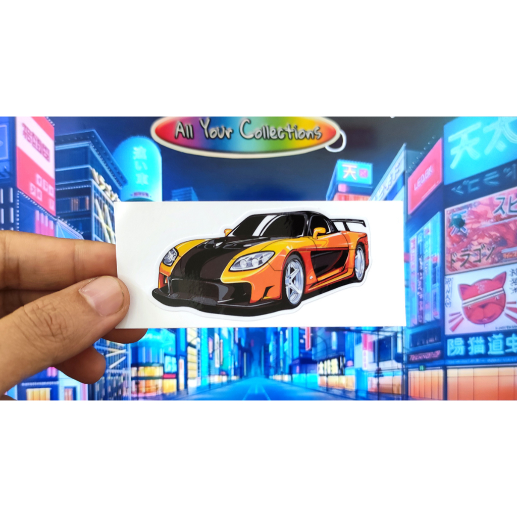 Jual STICKER HAN MAZDA RX7 FAST FURIOUS ORANGE VIRAL STIKER VINYL ...