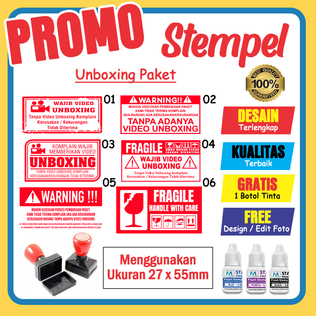 Jual Stempel Video Unboxing Olshop Cetak Stempel Unboxing Paket