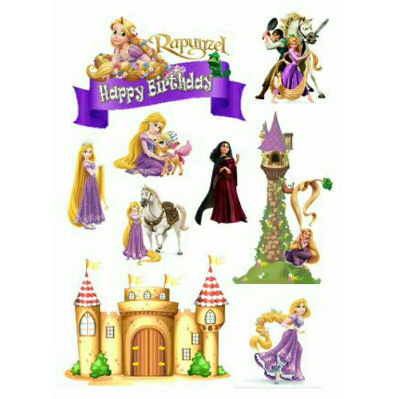 Jual Topper Cake Tema RAPUNZEL TANGLED/Hiasan Kue Ultah Rapunzel CUSTOM | Shopee Indonesia