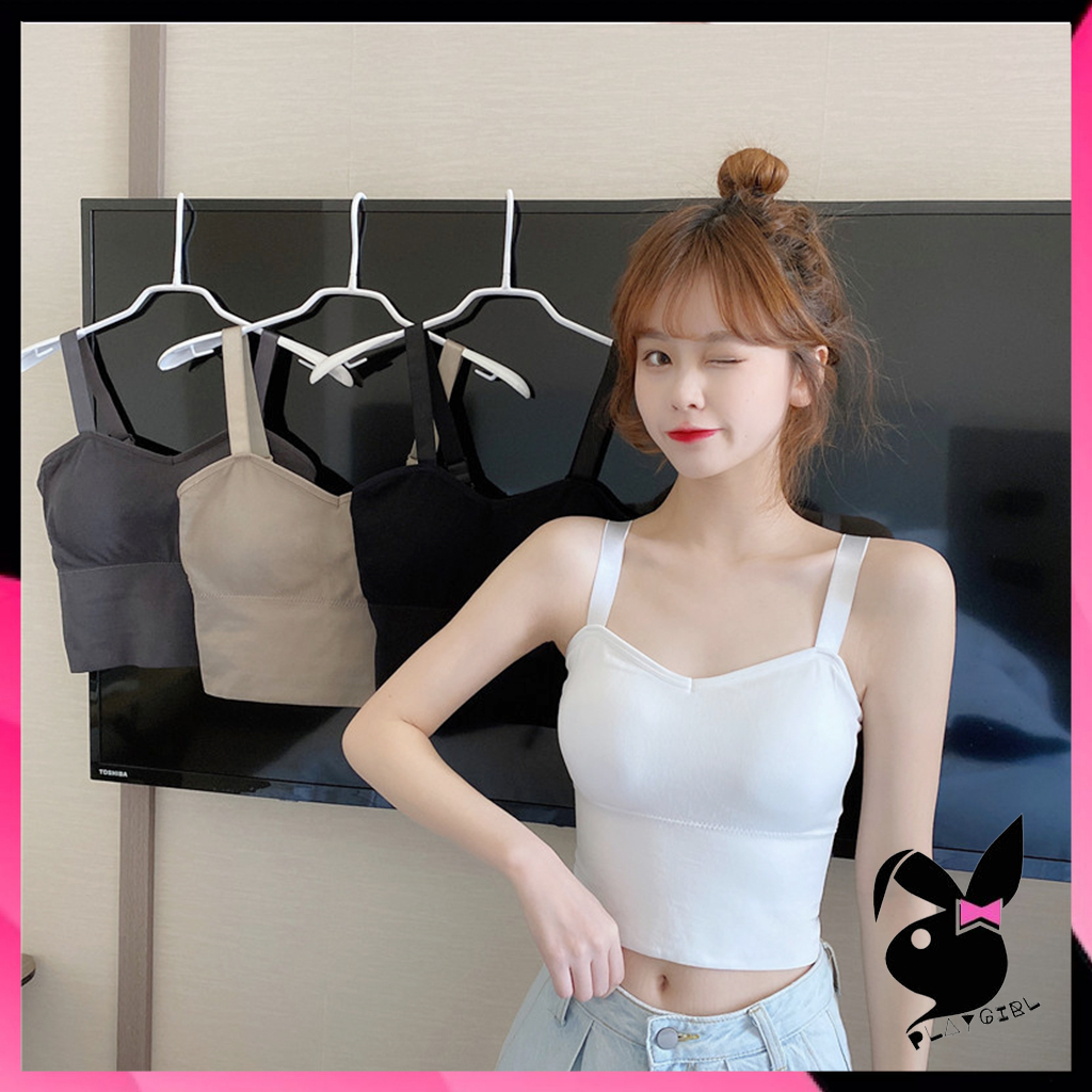 Jual ᵖGˡiͣʸrl Bra Tanktop Atasan Crop Top Tanpa Kawat Seksi Bralette ...