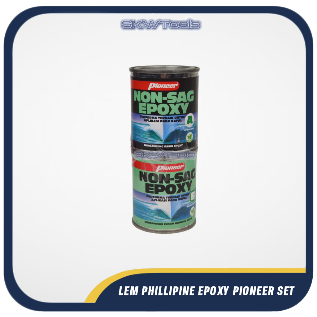 Jual Lem Epoxy Pioneer Non Sag Marine Epoxy 1/2 Pint Set=800 Gram ...