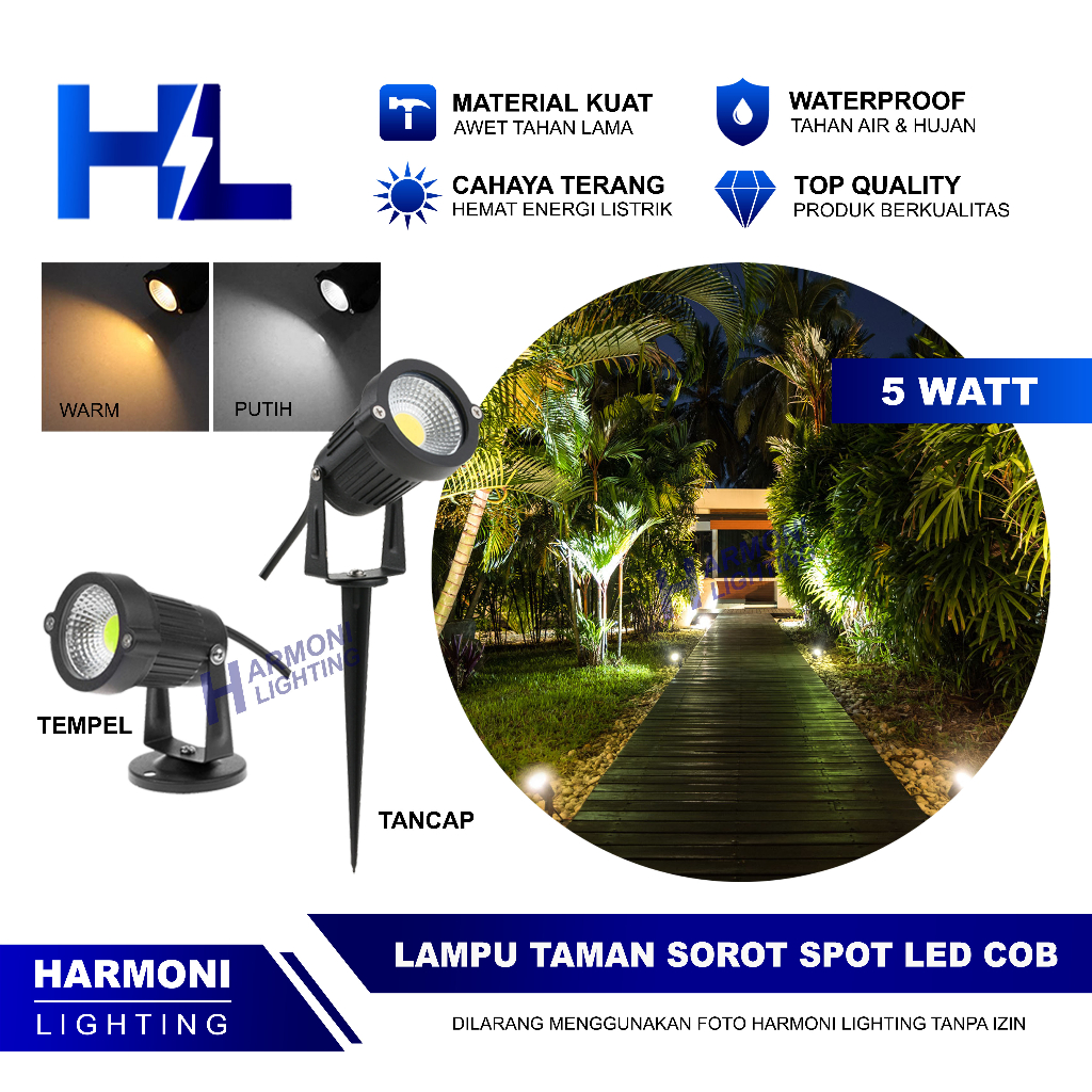 Jual Lampu Taman Led 5w Outdoor Sorot Halaman Teras Spot Light Waterproof 5 Watt Spotlight 