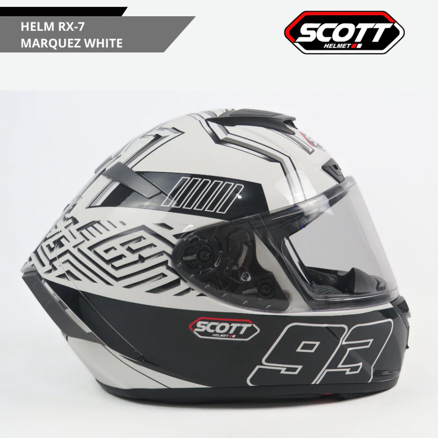 Helm Full Face RX7 SNI / Marquez White dengan harga - slide 1