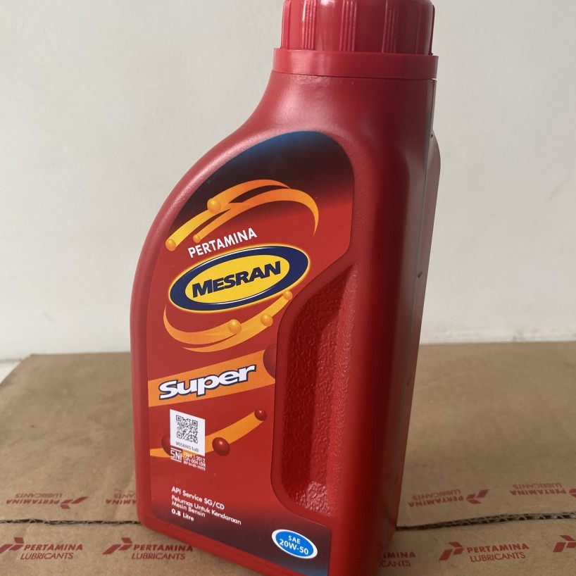 Jual 34 /BTL MESRAN SUPER 0,8L PERTAMINA OLI OIL MESIN SAE 20W 50 API ...