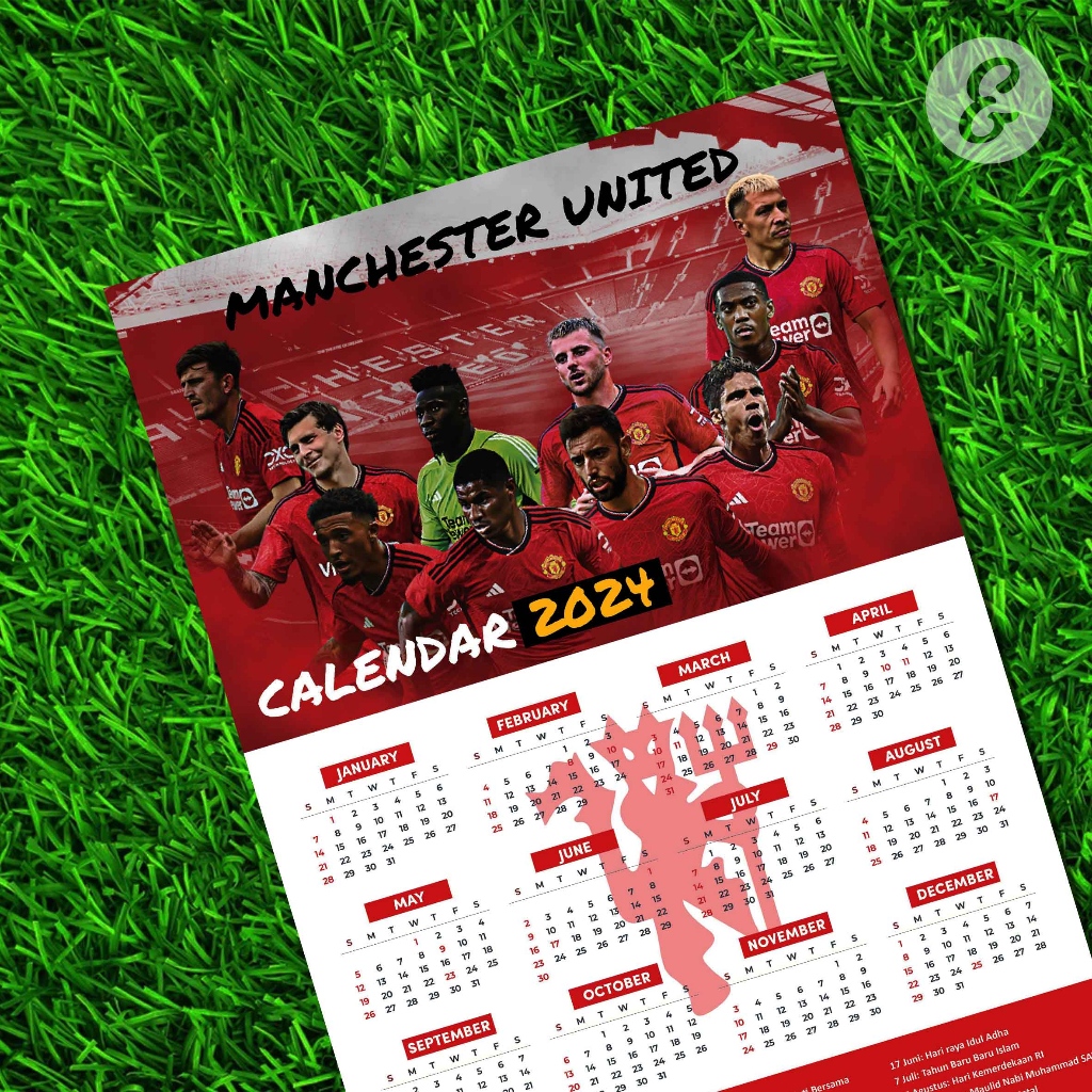 Jual Kalender Bola Tahun 2024 edisi Manchester United Shopee Indonesia