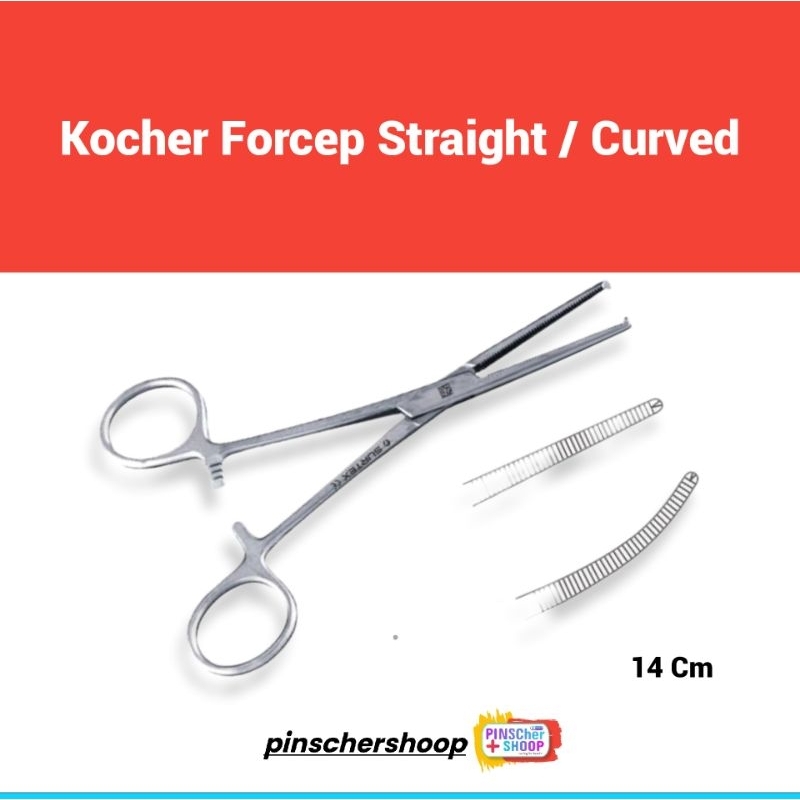 Jual Kocher Forceps Straight/ Curved Klem Clamp Kocher Lurus/ Bengkok ...