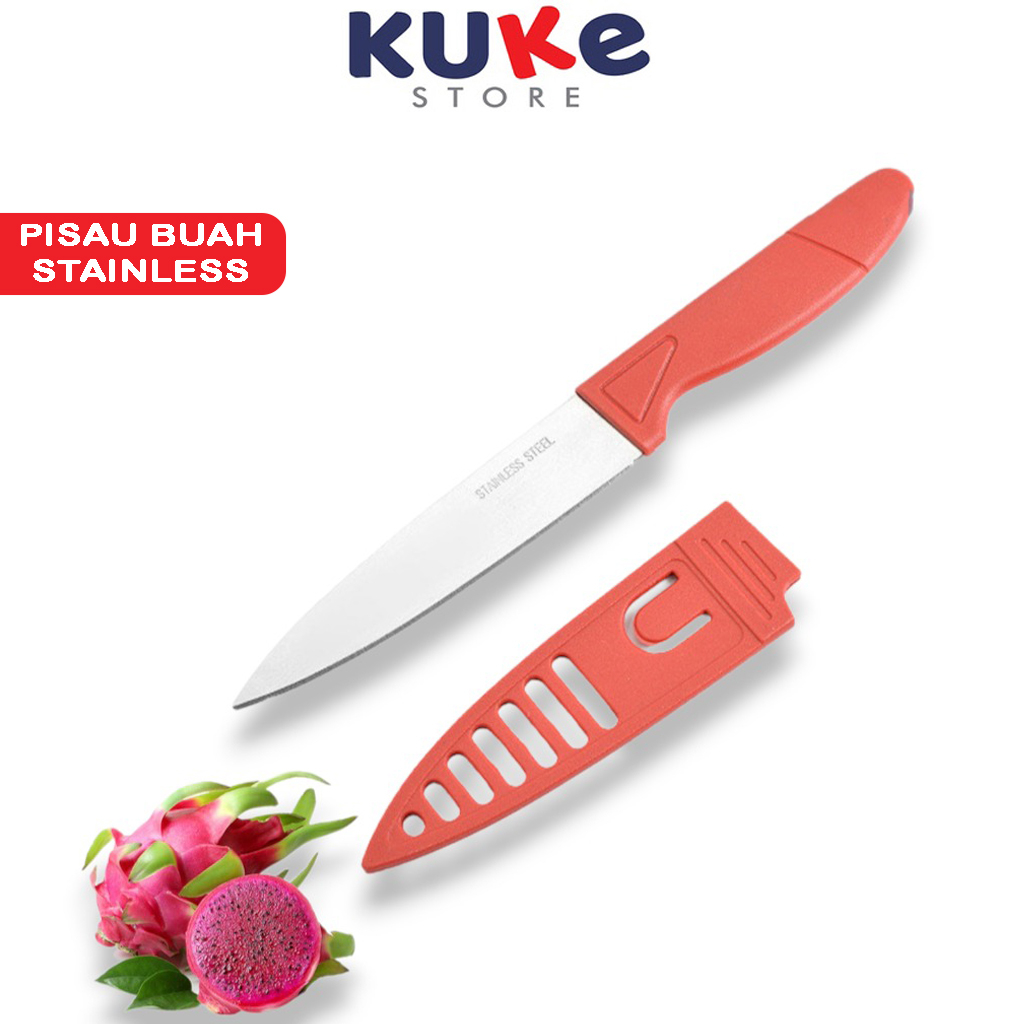 Jual KUKE PISAU BUAH STAINLESS SARUNG/PISAU DAPUR MINI/PISAU SARUNG