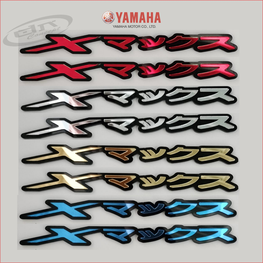 Jual Emblem Yamaha XMAX jepang Kanji Timbul Logo Motor 3D Akrilik ...