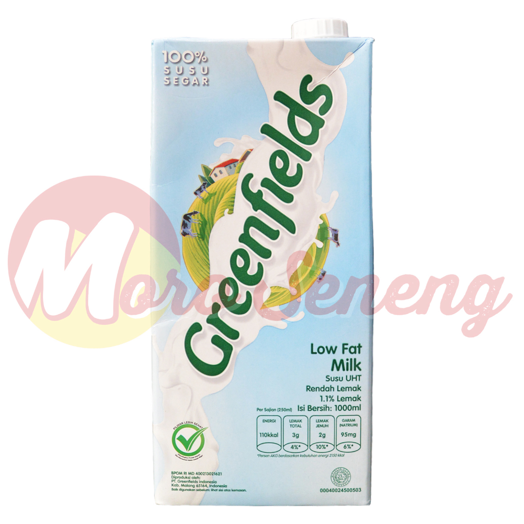 Jual Susu Cair Uht Greenfields Low Fat Milk 1l Rendah Lemak 1 Liter