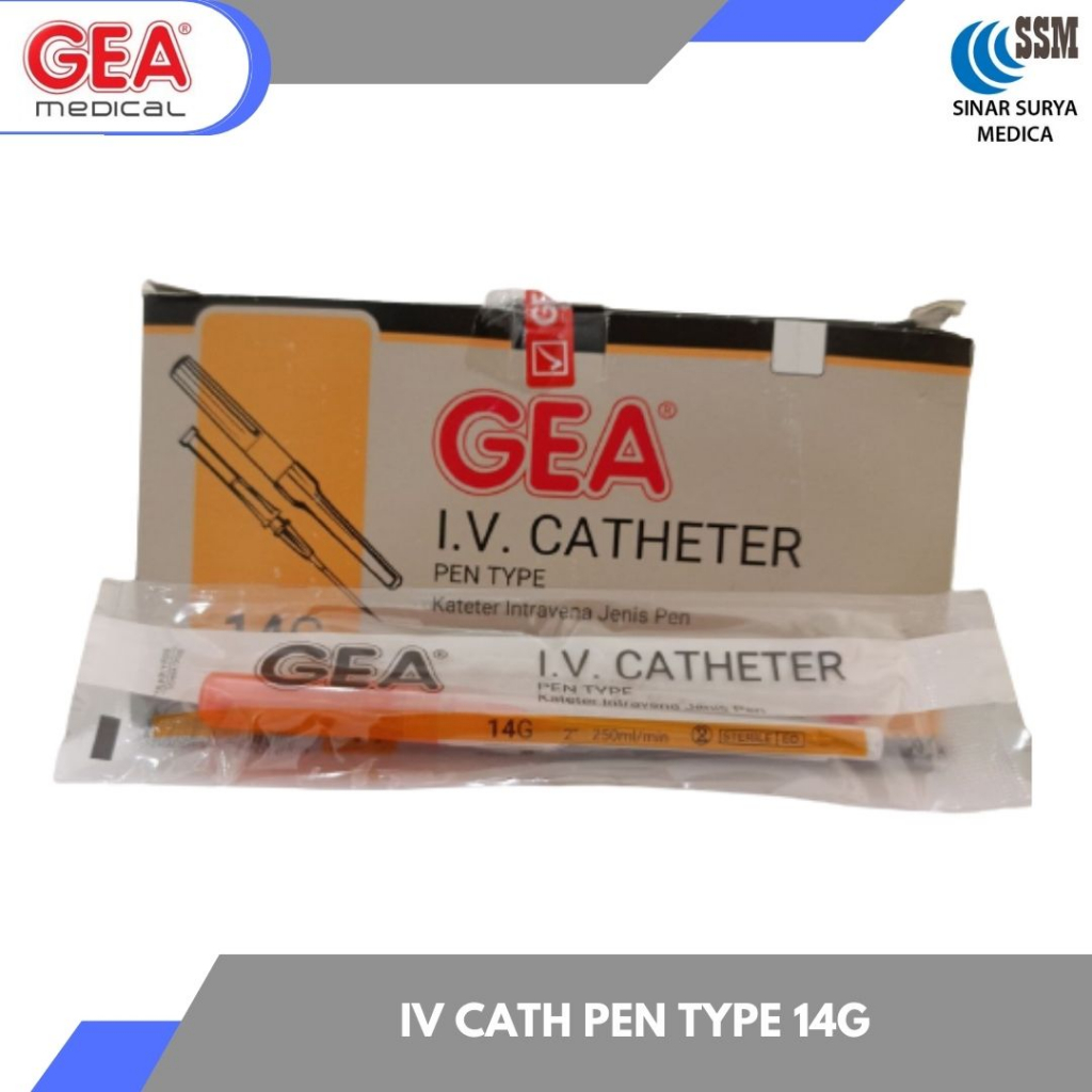 Jual GEA I.V Catheter Penlike - Jarum Infus - Kateter Penlike - 14G ...