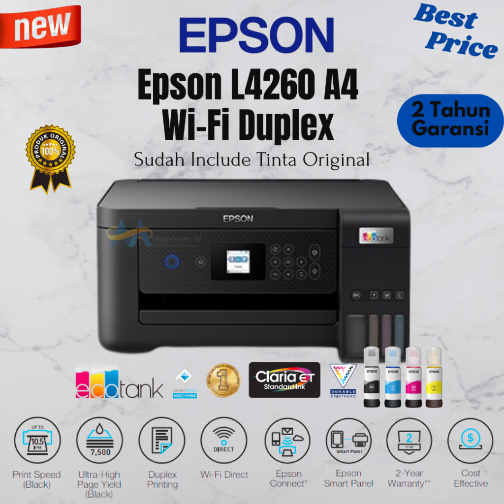 Jual Epson Ecotank L4260 A4 Wi Fi Duplex All In One Ink Tank Printer Shopee Indonesia 7696