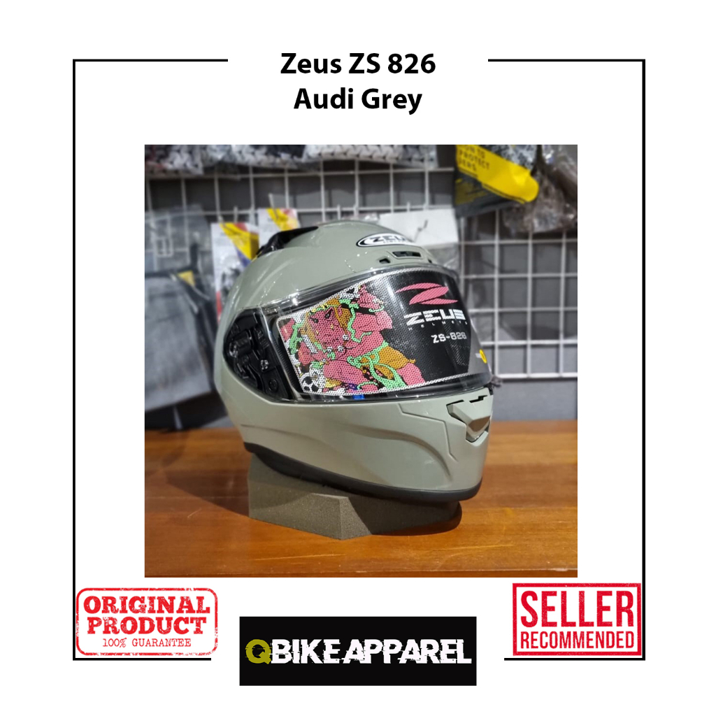 Jual Helm Motor Full Face Zeus Zs Audi Grey Shopee Indonesia