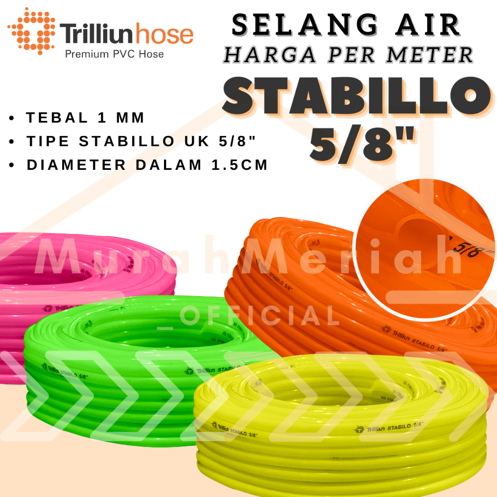 Jual Selang Air Elastis Trilliun Stabillo Uk Inch Harga Permeter Shopee Indonesia