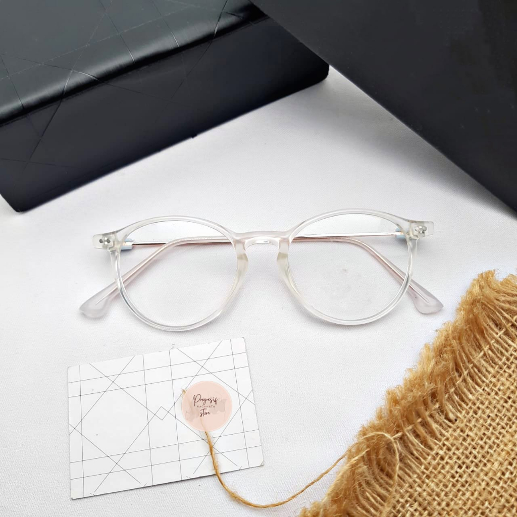 Jual Kacamata Pria/Wanita Termurah Frame Kecil Oval Ringan Gratis ...