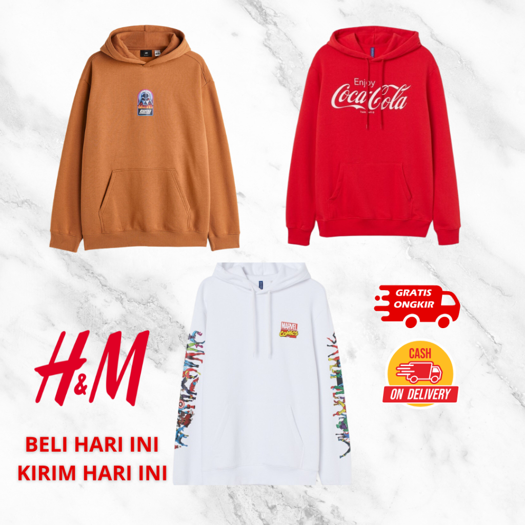 Jual HOODIE HM MARVEL COMIC / COCA COLA / STARWASH | Shopee Indonesia