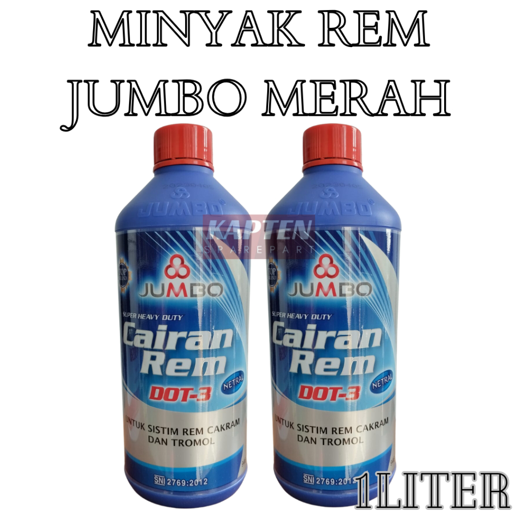 Jual Jumbo Minyak Rem, Brake Fluid Dot 3 Merah 1 Liter (Dijamin Asli ...