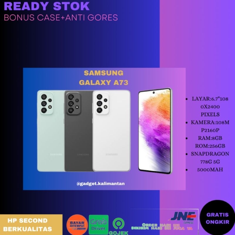 Jual Samsung a73 256gb 5g lte hp handphone second bekas garansi resmi ...