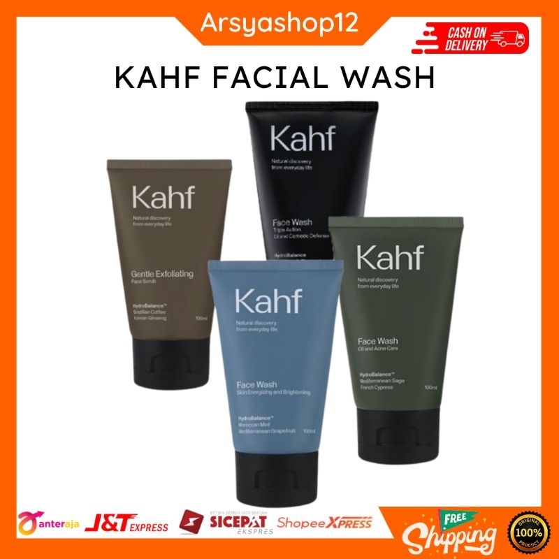 Jual KAHF FACIAL WASH 100 ML 100% ORIGINAL KAHF OIL AND ACNE CARE, SKIN ...