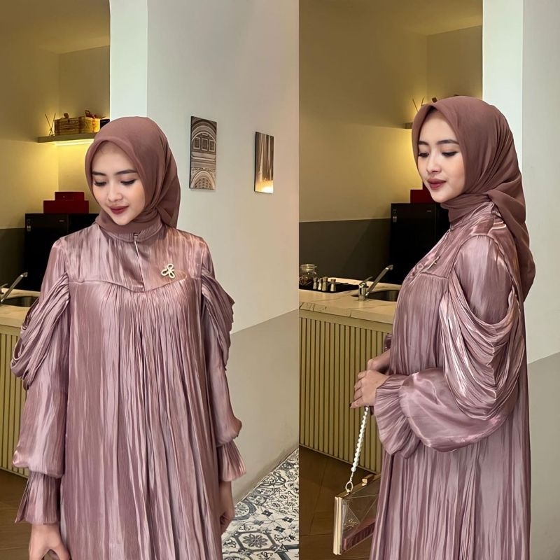 Jual GAMIS SHIMER//SAUKI DRESS//BAHAN SHIMER LUXURY//GAMIS KONDANGAN