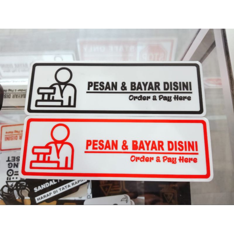 Jual Acrylic Sign Board Tulisan Pesan Bayar Disini Shopee Indonesia