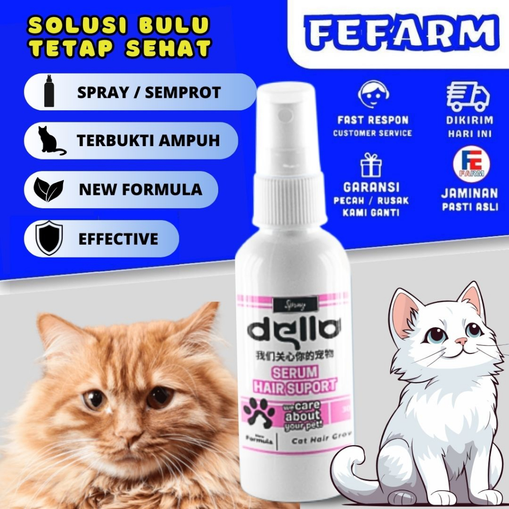Jual Serum Vitamin Bulu Kucing Spray Dello Penumbuh Dan Anti Rontok