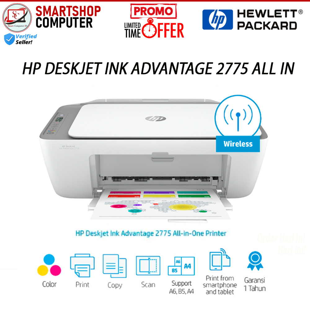 Jual Hp Deskjet Ink Advantage 2775 Printer All In One Wifi Wireless Print Scan Copy Original 3674