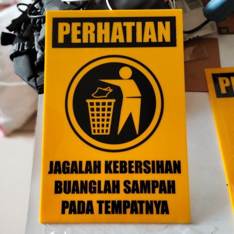 Jual Signage Acrylic Papan Akrilik X Cm Jagalah Kebersihan Shopee Indonesia