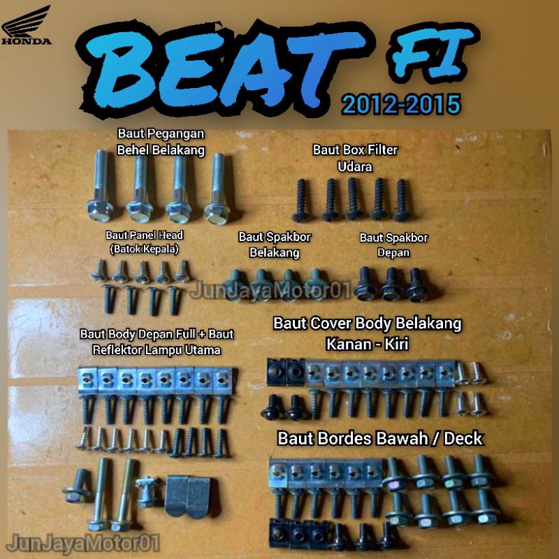 Jual Baut Lengkap Full Set Body Honda Beat Fi Baut Lengkap Full Set Bodi Honda Beat