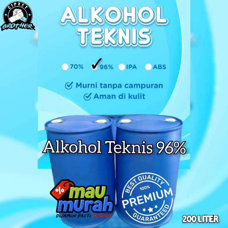 Jual alkohol teknis 96 1 drum 200 liter/alkohol 96 persen 200 liter
