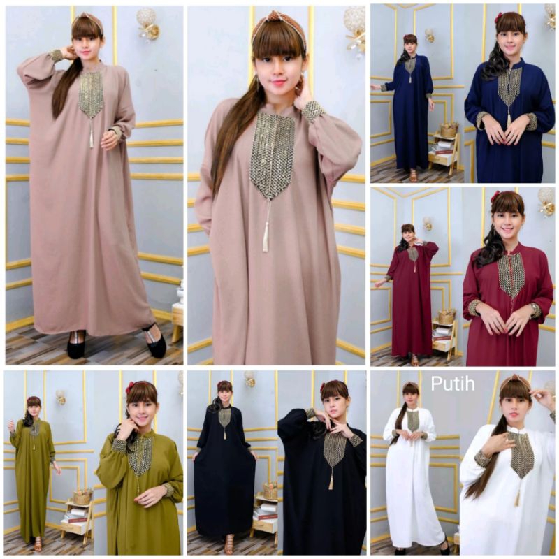 Jual Gamis Kaftan Sultan Jumbo Crinkle Airflow Terbaru Lebaran Viral Murah Kaftan Crinkle