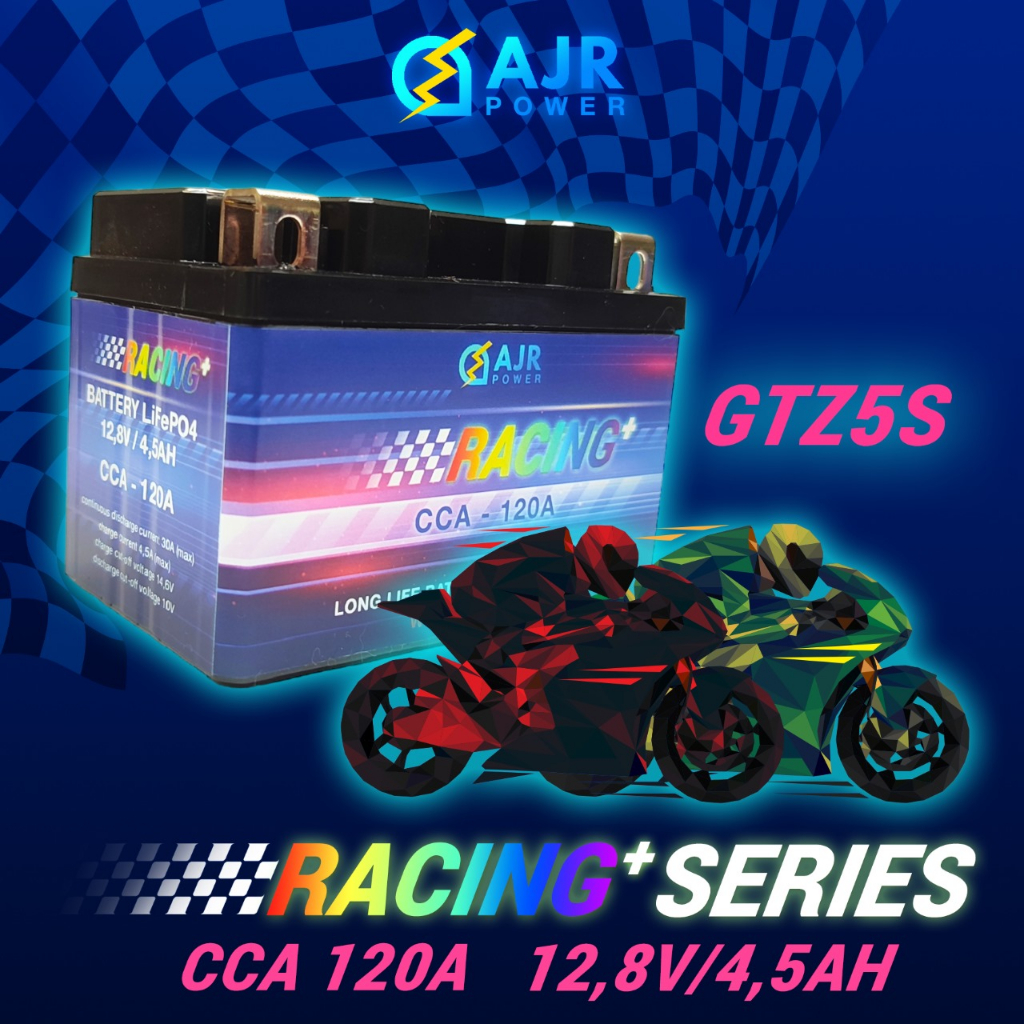 Jual Aki Accu Lithium GTZ5s LiFePo4 Racing PLUS series 12V 4,5AH BMS