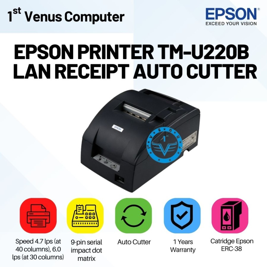 Jual Printer Epson TM-U220B-778 TM U220 Lan Receipt Auto Cutter / V3 ...