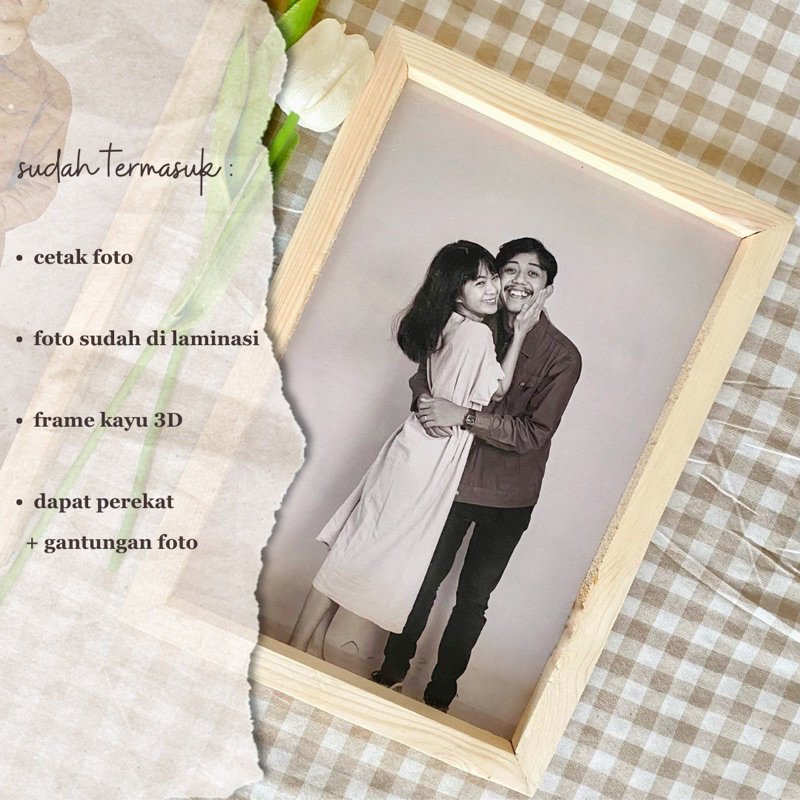Jual Frame Kayu 3D Foto Custom 10R Kayu Timbul | Shopee Indonesia