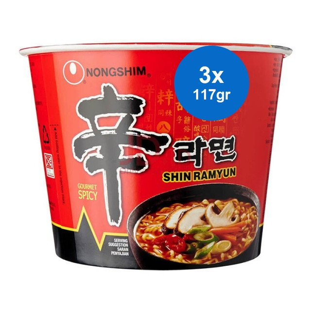 Jual Nong Shim Shin Ramyun Spicy Mushroom 3 X 117 Gr Shopee Indonesia