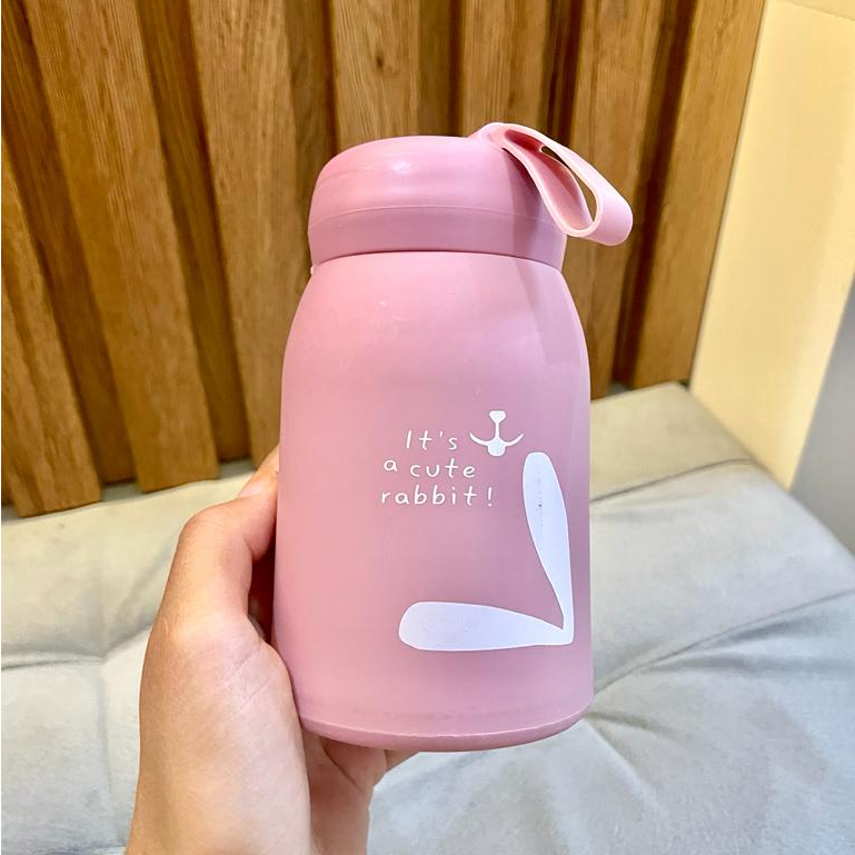 Jual botol kaca rabbit kelinci tanpa box,termos air panas dingin kaca ...