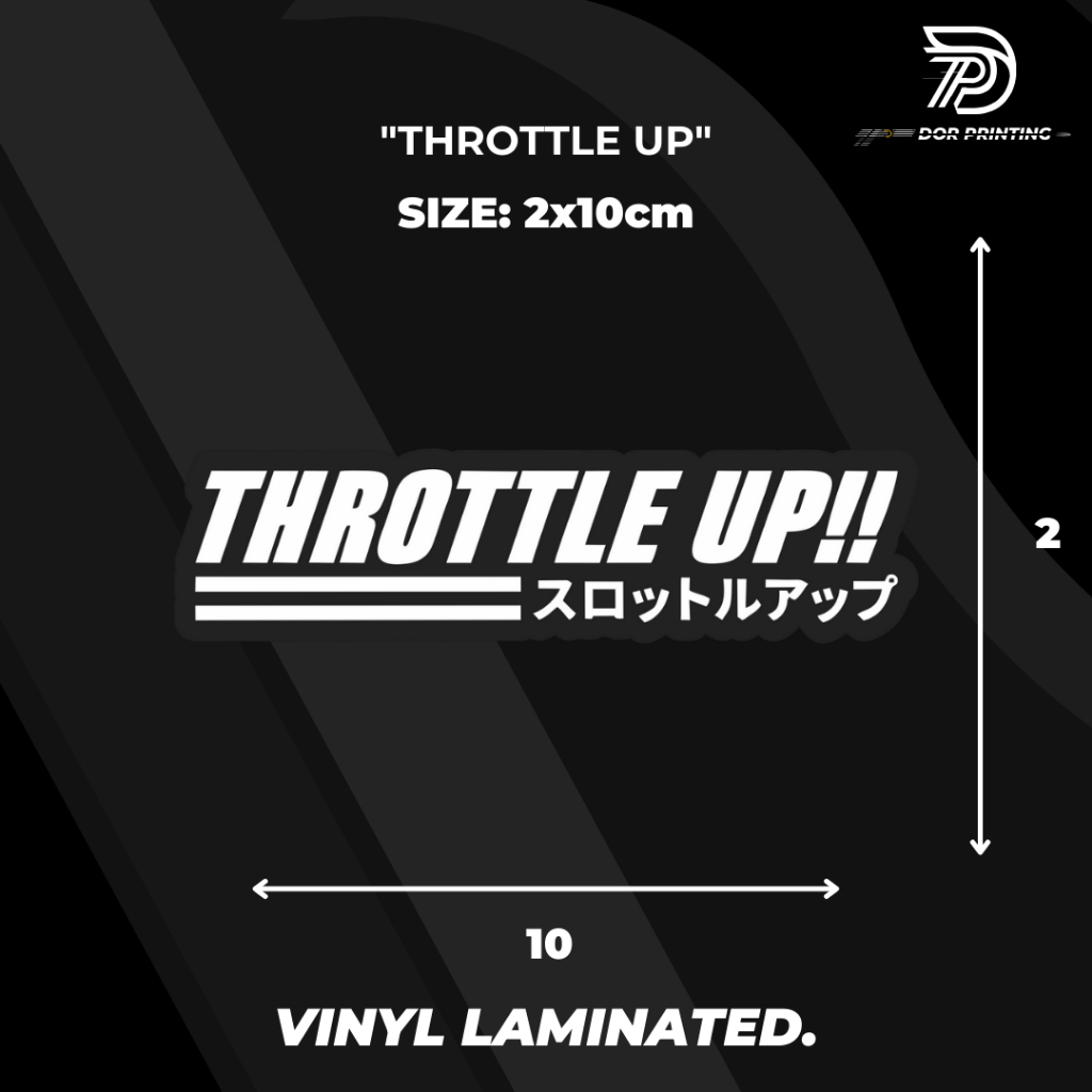 Jual STICKER/ THROTTLE UP VIRALL KEREN TEKS THROTTLE UP Shopee Indonesia