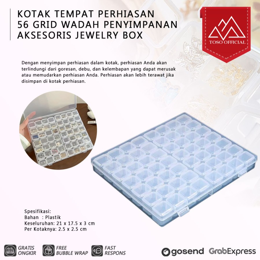 Jual Kotak Tempat Perhiasan Grid Wadah Penyimpanan Aksesoris Box Manik Shopee Indonesia