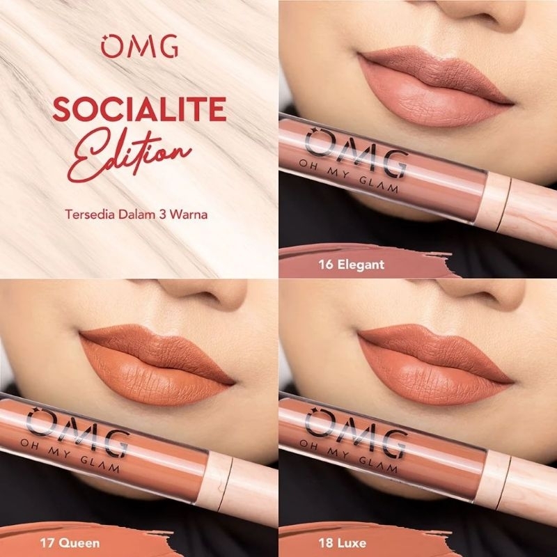 Jual Omg Oh My Glam Matte Kiss Lip Cream Socialite Edition Shopee